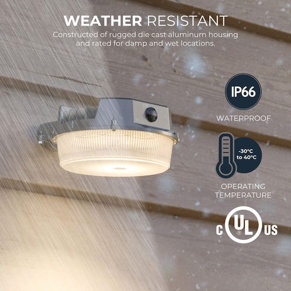 HALO ALB 250-Watt Equivalent Integrated LED Gray Dusk to Dawn Area