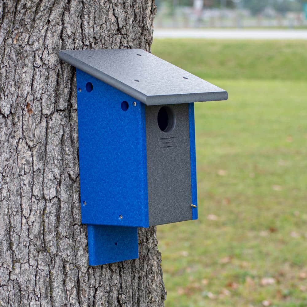 Blue and Gray Recycled Plastic Bird House