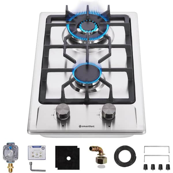 Elexnux 28.5 in. 2 Burners Portable Gas Cooktop in Stainless Steel