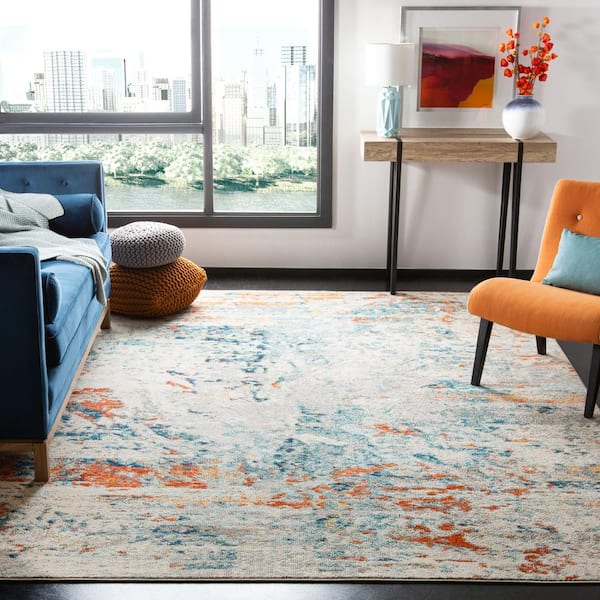 Madison Cream/Orange 12 ft. x 15 ft. Geometric Abstract Area Rug