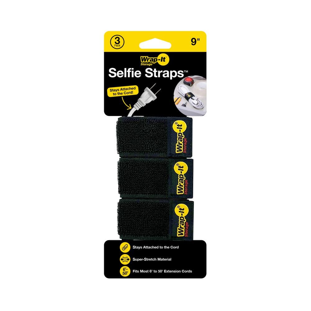 Selfie-Strap Black 9 in. Cord Management (3-pack) price history on PriceWatchPro