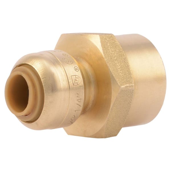 SharkBite 1/4 in. (3/8 in. O.D.) Push-to-Connect x 1/2 in. FIP Brass Reducing Adapter Fitting