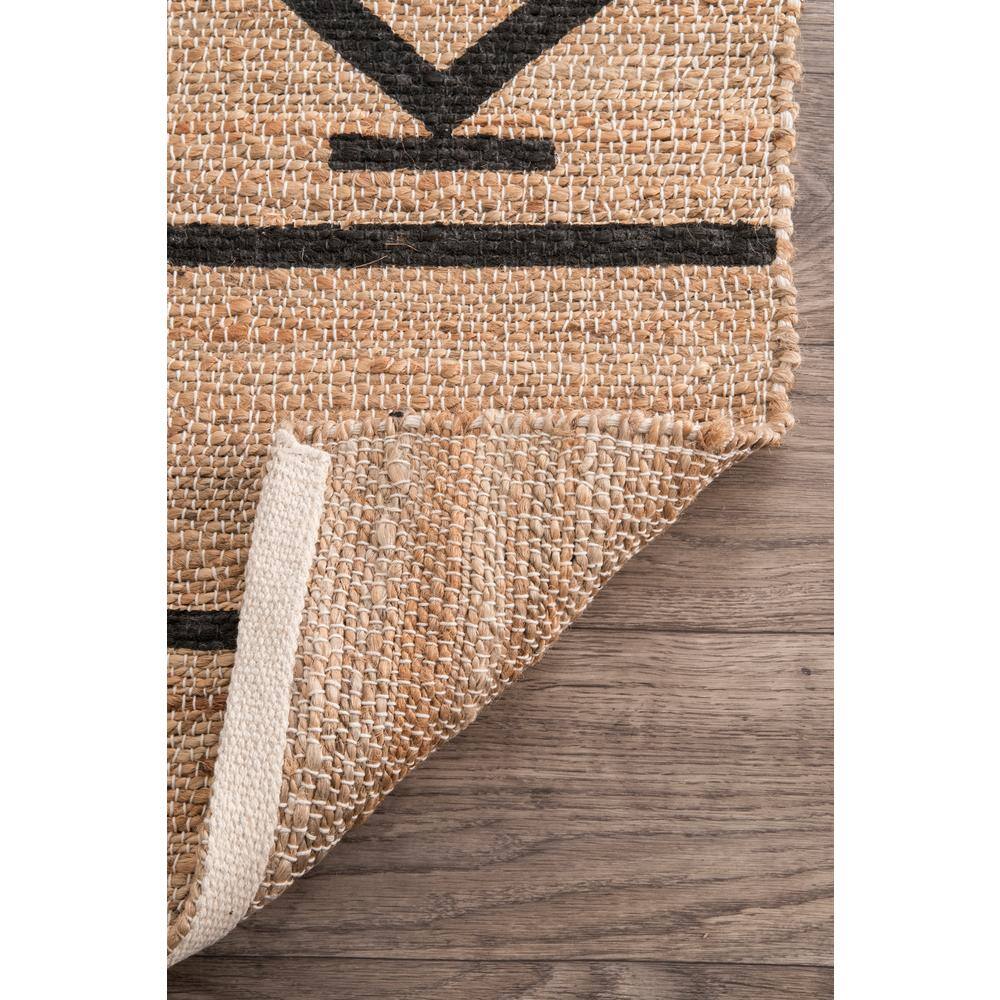 Handmade Tufted Oriental Cotton Runner Rug in Black