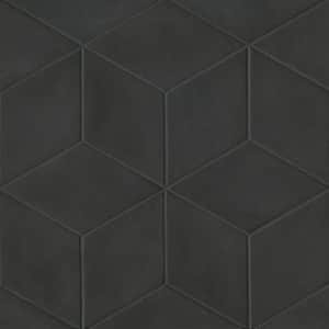 Allora Rhombus 7 in. x 12 in. Matte Solid Black Porcelain Tile (9.46 sq. ft. /Case)