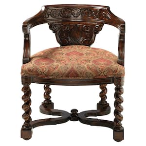 Brussels Library Walnut Mahogany Bergere Chair