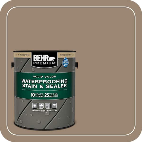 1 gal. #SC-153 Taupe Solid Color Waterproofing Exterior Wood Stain and Sealer