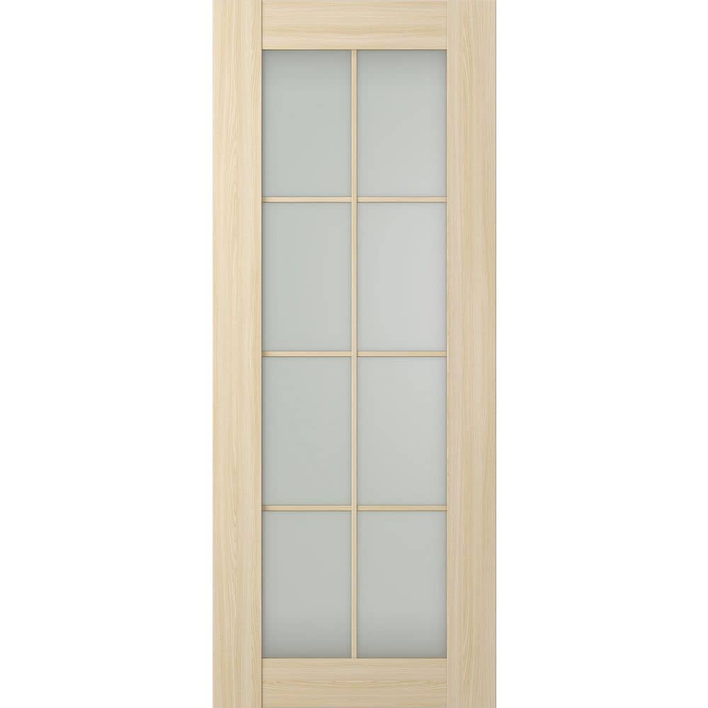 Avon 8 Lite N 28 in. х 80 in. No Bore 8-Lite Frosted Glass Loire Ash Solid Composite Core Wood Interior Door Slab price history on PriceWatchPro