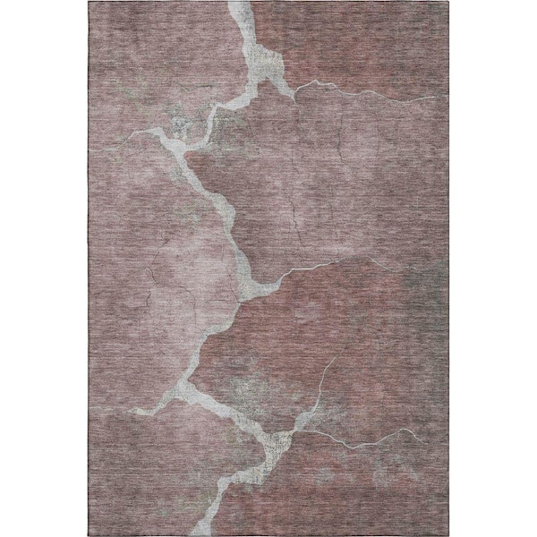 Mayfield Premium Machine Washable Abstract AMF1889 Mauve 5 ft. x 7 ft. 6 in. Area Rug