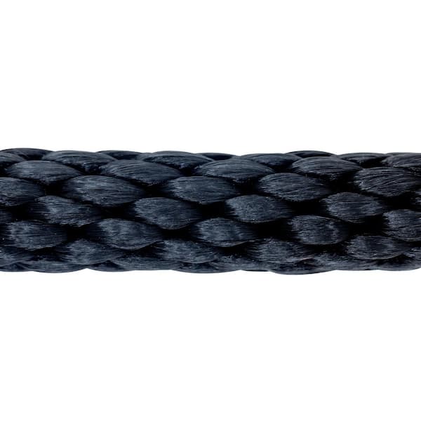 KingCord 3/8 in. x 600 ft. Polypropylene Multi-Filament Solid Braid Derby Rope, Black, Blacks