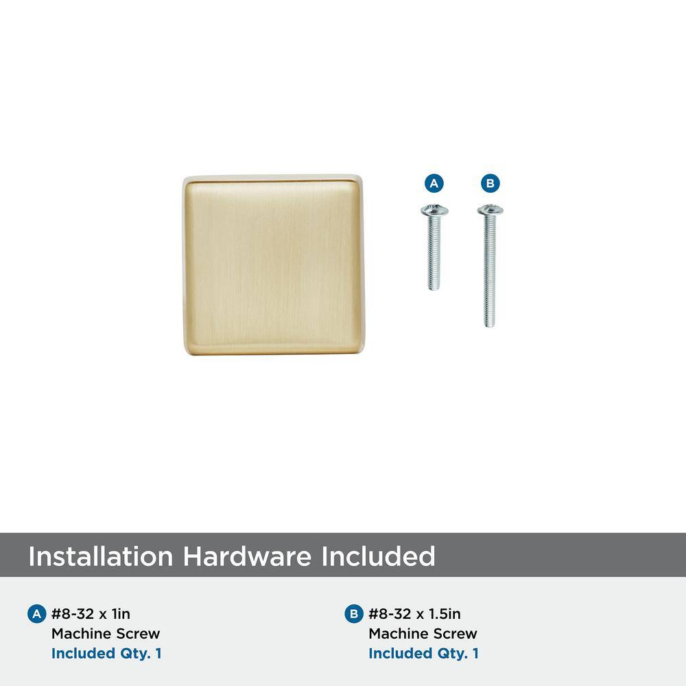 Champagne Bronze Square Modern Cabinet Knob with Mounting Hardware