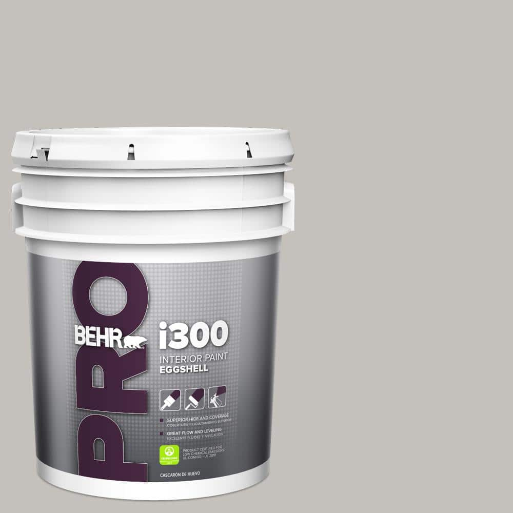 BEHR PRO 5 Gal. #PPU18-10 Natural Gray Eggshell Interior Paint PR33005 ...