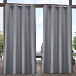 Natural 2 Piece Exclusive Home Curtains EH8172-08 2-84G Biscayne Indoor/Outdoor Two Tone Textured Window Curtain Panel Pair with Grommet Top 54x84