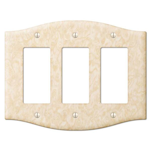 Creative Accents Brown 3-Gang Decorator/Rocker Wall Plate