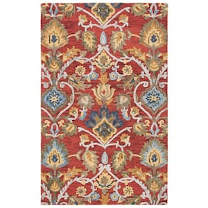 Blossom Red/Multi 4 ft. x 6 ft. Geometric Floral Area Rug