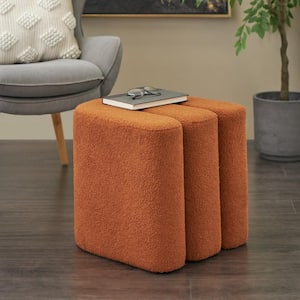 18 in. Copper Polyester S-Shaped Ottoman with Connected Arches