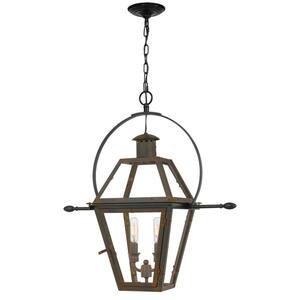 Rue De Royal 2-Light Industrial Bronze Pendant with Clear Glass
