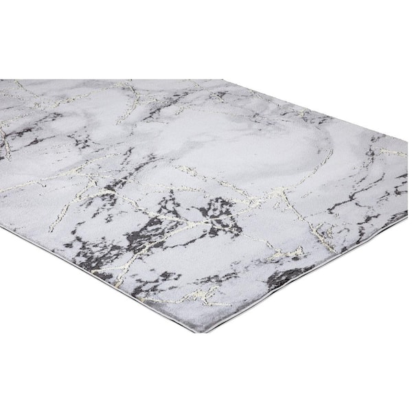 BrightonCollection Dallas Gray 2 ft. x 7 ft. Abstract Runner Rug