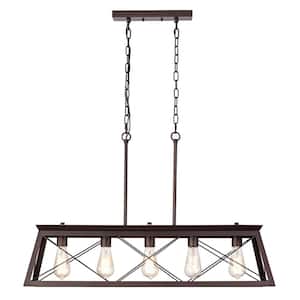 5-Light Oil Rubbed Bronze indoor Pendant with Steel and Electrical Components