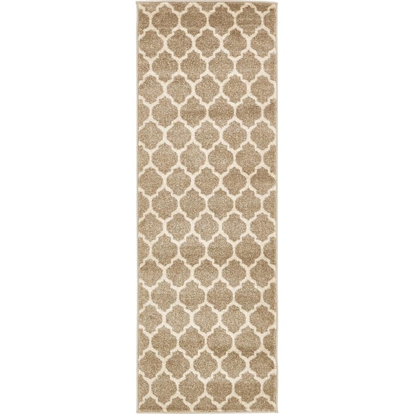 Unique Loom Trellis Philadelphia Light Brown/Beige 2' 0 x 6' 0 Runner Rug