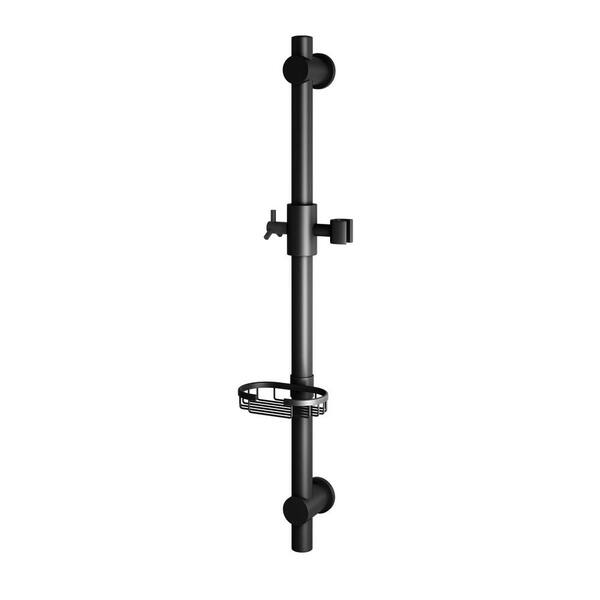 PULSE Showerspas 28 in. Adjustable Slide Bar Shower Panel Accessory in Matte Black