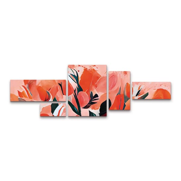 Unbranded Tree Child Wild Tulips Multi Panel Unframed Photography Wall Art 24 in. x 72 in.