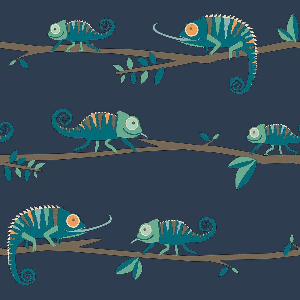 Advantage Chameleon Family Navy Canopy Stroll Wallpaper 4203-27560 ...