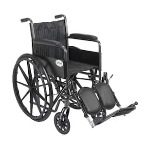 Silver Sport 2 Wheelchair, Fixed Arms, Elevating Legrests and 18 in. Seat