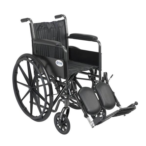 Drive Silver Sport 2 Wheelchair with Fixed Arms, Elevating Leg Rests and 16 in. Seat