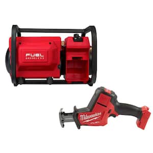 M18 FUEL Brushless Cordless 2 Gal Electric Compact Quiet Air Compressor w/M18 Brushless HACKZALL Reciprocating Saw