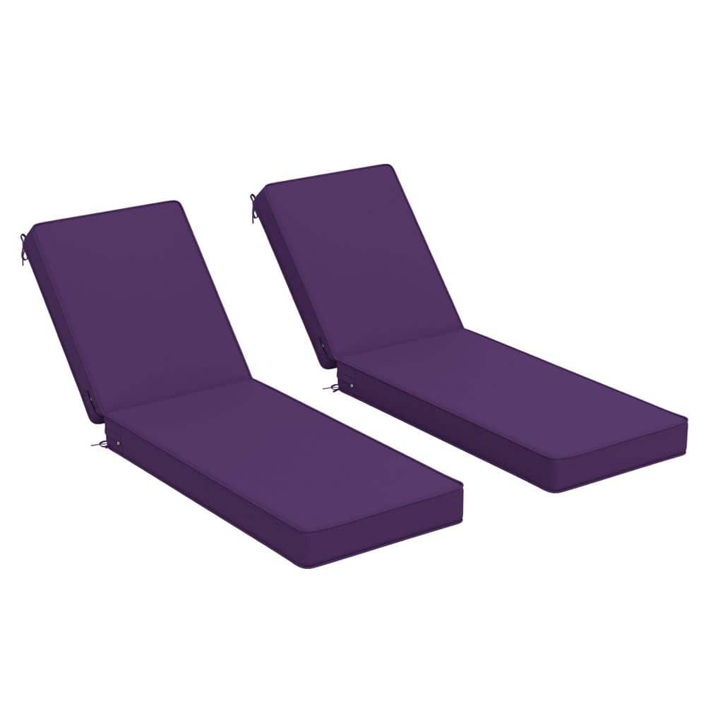 80 x 26 x 4 in. Outdoor Chaise Lounge Cushion Waterproof Patio Beach Pool Replacement Cushion Only Purple (2-Pack) price history on PriceWatchPro