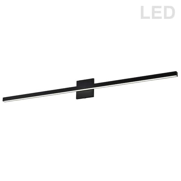 Dainolite Arandel 1.5 in. 1-Light Matte Black LED Vanity Light Bar with White Acrylic Shade