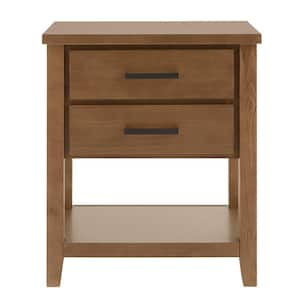 Stafford Light Brown 2-Drawer Nightstand (26 in. H x 22 in. W x 17 in. D)