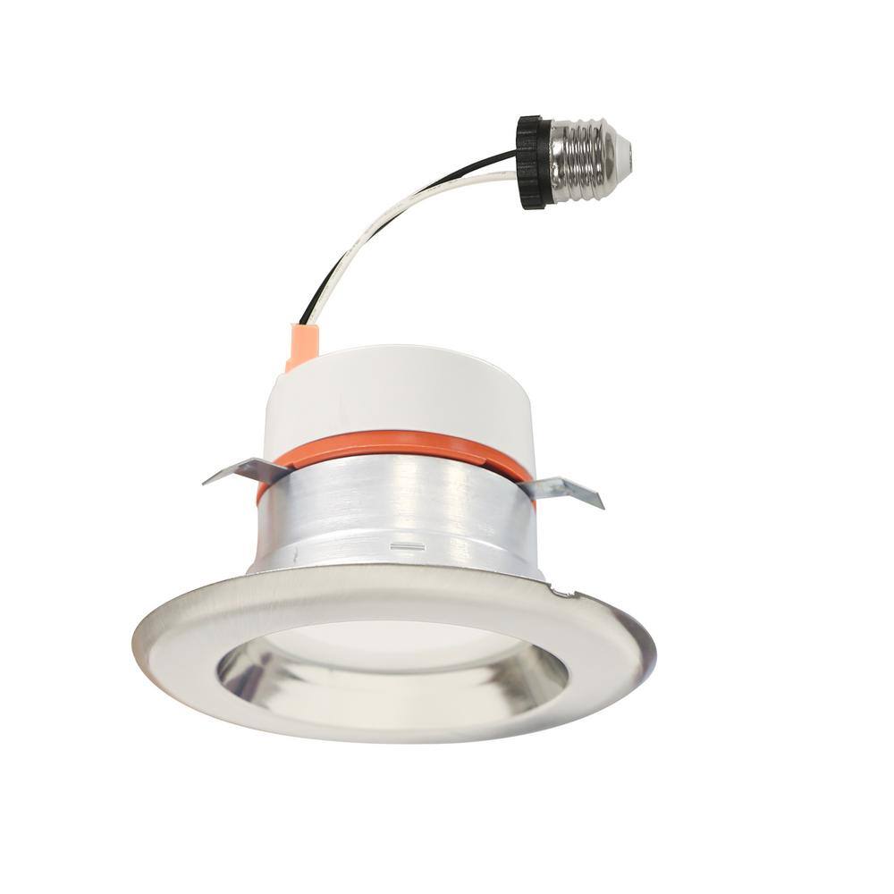 4 in. Integrated LED Recessed Retrofit Light Trim with CCT with Brushed Nic