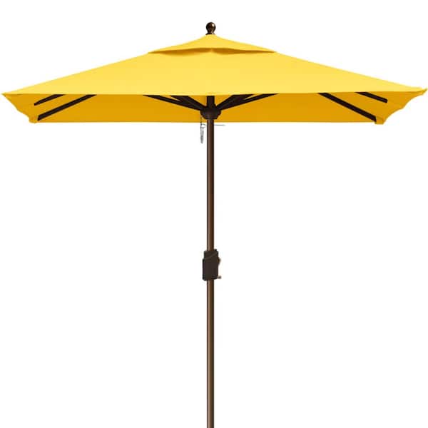 Terracemaster 10-Year-Non-Fading Sunumbrella 6 ft. x 6 ft. USA Square Market Umbrella Patio Outdoor Table Sunflower Yellow