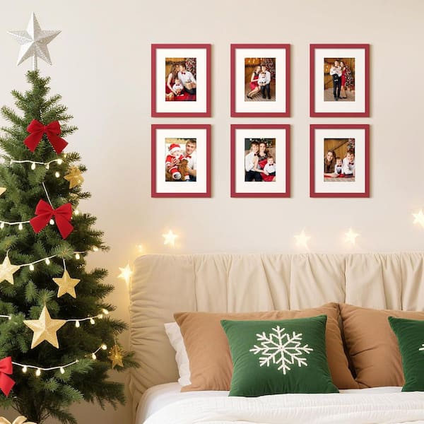 8 x 10 Matted Red Plastic Hanging Picture Frame (Set of 5) YJ00308