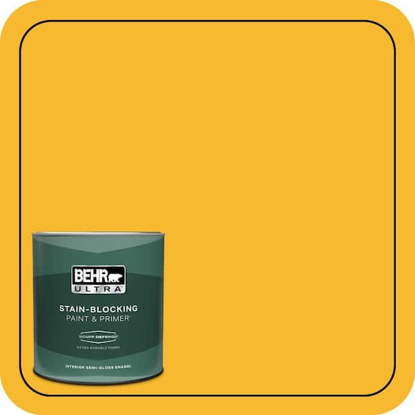 BEHR ULTRA 1 qt. Home Decorators Collection #HDC-MD-02A Yellow Groove Extra Durable Semi-Gloss Enamel Interior Paint & Primer