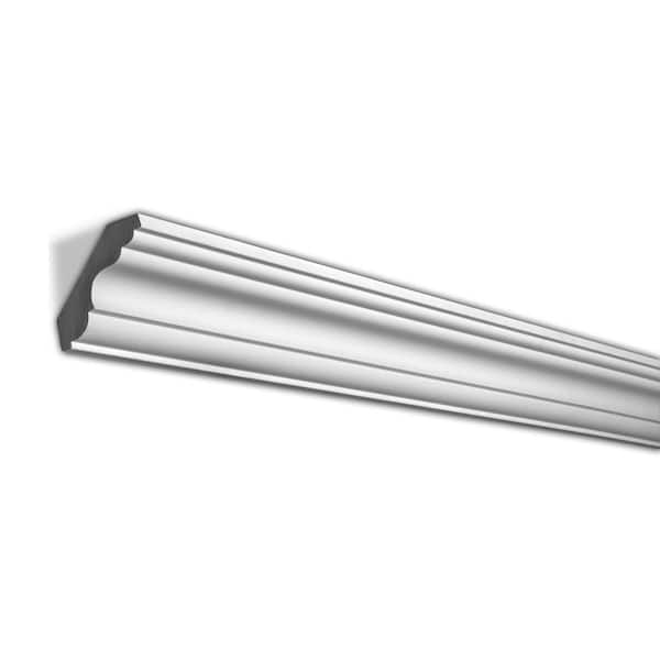 American Pro Decor 3 in. x 3 in. x 94-1/2 in. Plain Polyurethane Crown Moulding Pro Pack 47 LF (6-Pack)