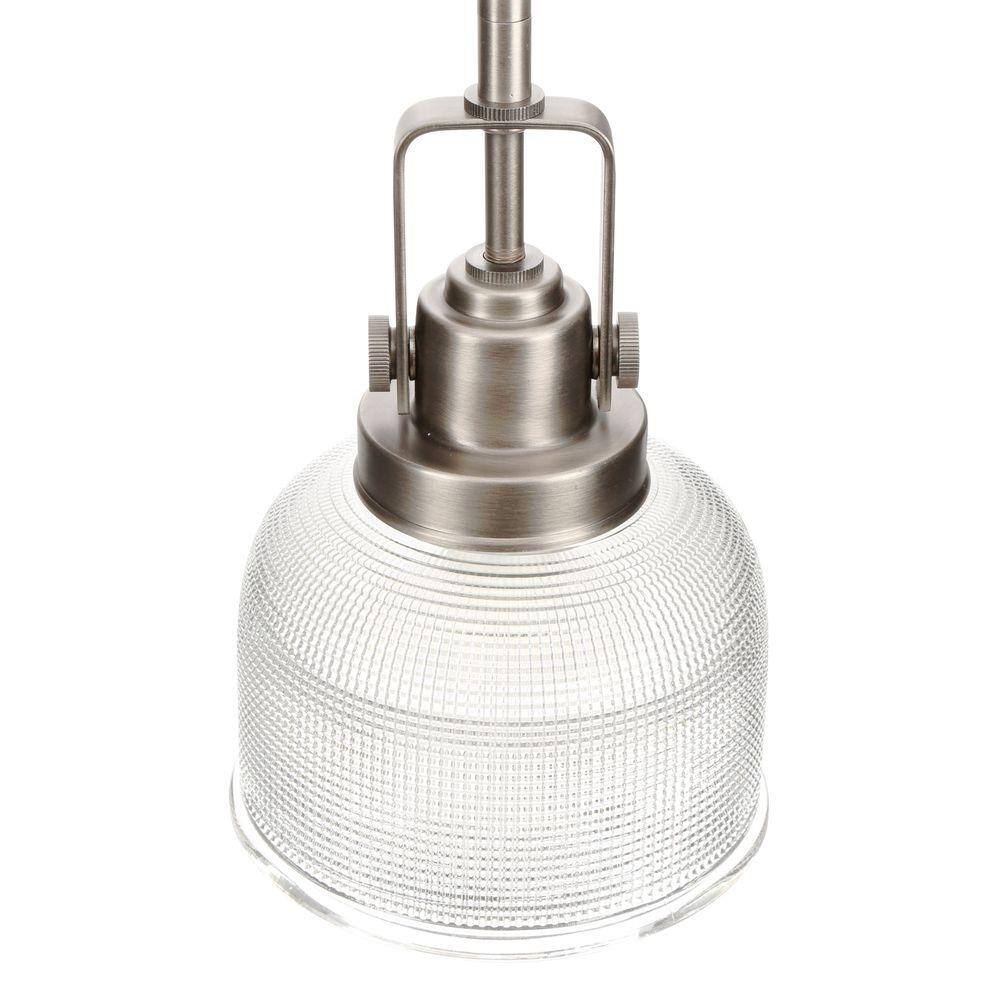 Nickel Mini Prismatic Glass Bowl Pendant Light