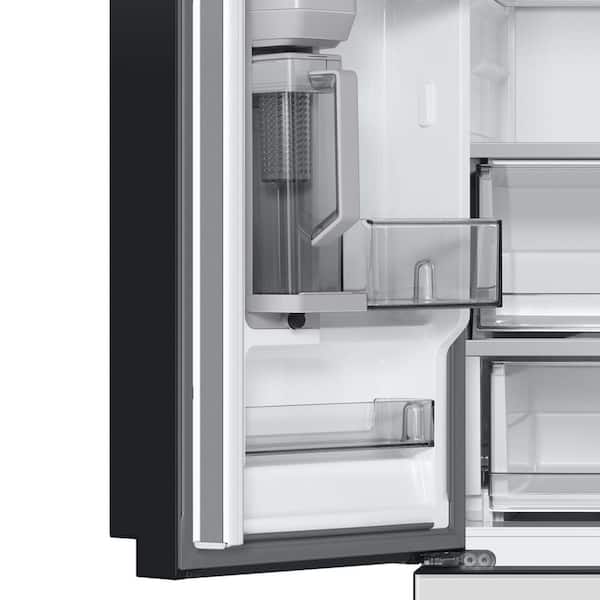 Samsung Bespoke 30 cu. ft. 3-Door French Door Smart Refrigerator with  Family Hub in White Glass/Matt Grey Glass, Standard Depth RF30BB69006M -  The Home Depot
