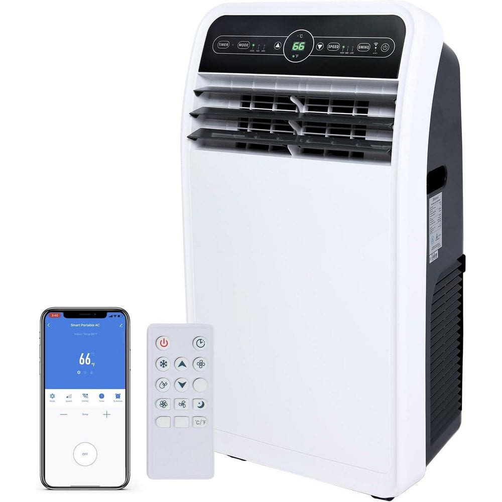 10,000 BTU Portable Air Conditioner Cools 300 sq. ft.  with Dehumidifier and Fan Mode, Remote, 24H Timer, Wi-Fi Enabled price history on PriceWatchPro