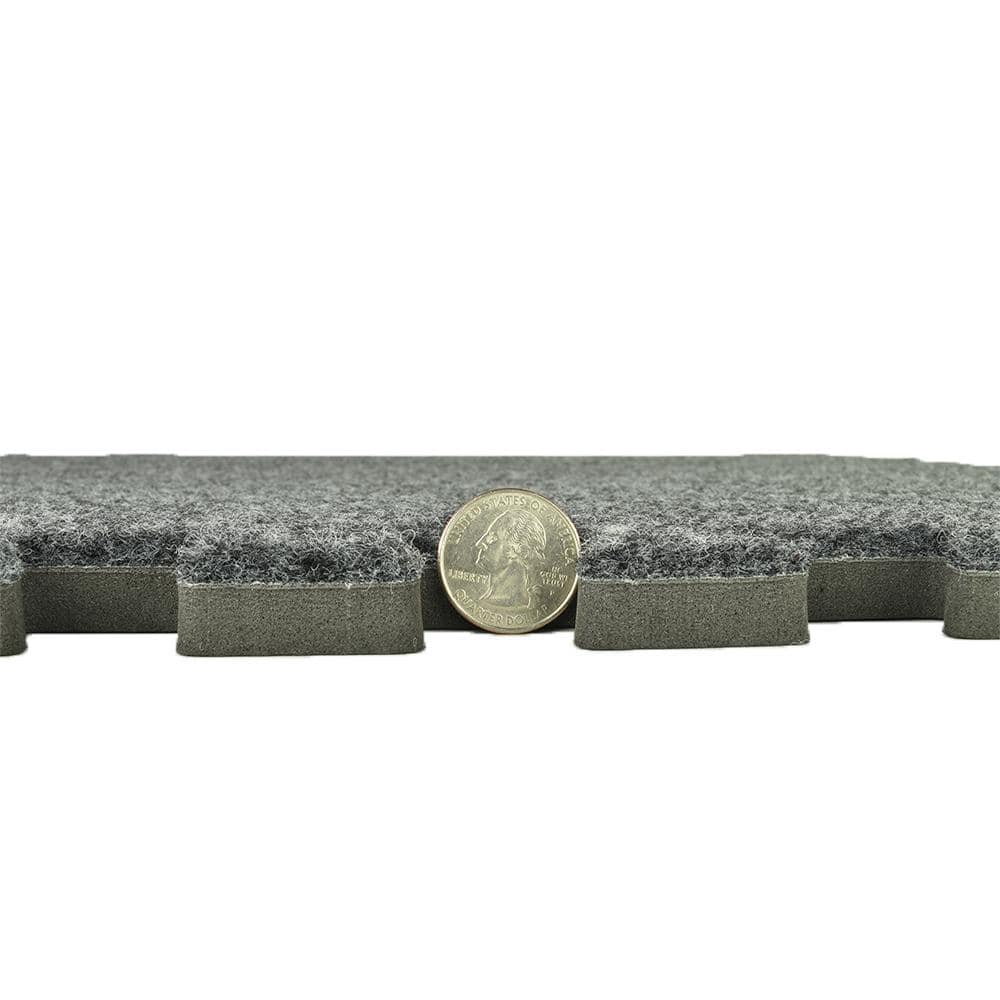 Royal Dark Gray Polyester Interlocking Carpet Tiles 24" x 24"