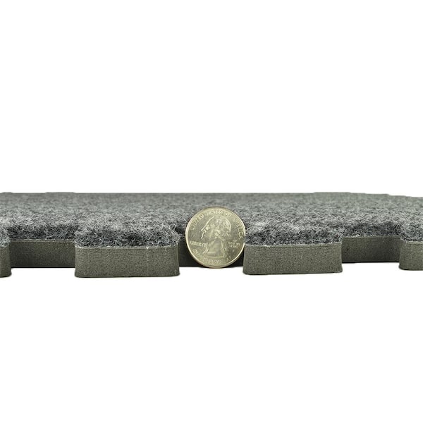 Royal - Dark - Gray Residential 24 x 24 in. Interlocking Carpet Tile Square (60 sq. ft.)