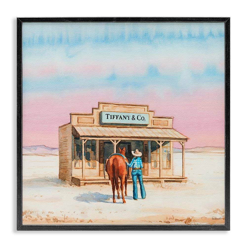 Fashionista Cowgirl in Desert by Amanda Greenwood Black Framed Nature Giclee Art Print 17 in. x 17 in. price history on PriceWatchPro