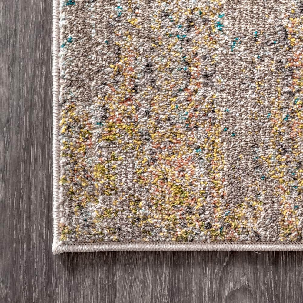 Contemporary Blue and Brown Abstract Rectangular Area Rug