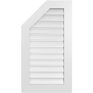 22 in. x 40 in. Octagonal Surface Mount PVC Gable Vent: Functional with Standard Frame