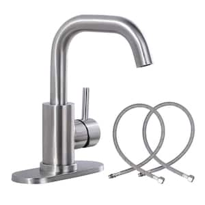 8.9 in. Single Handle Bar Faucet Deckplate Included in Brushed Nickel