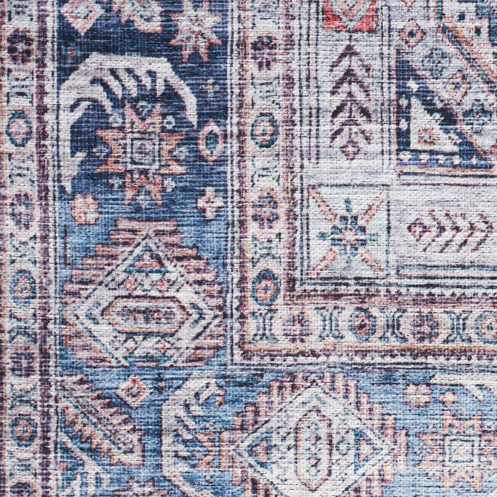 Vintage Charm 5' x 7' Blue and Multi Persian Washable Rug