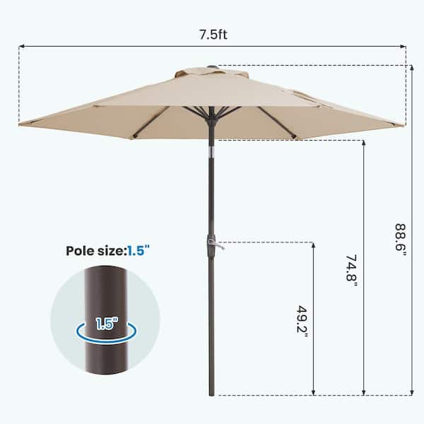 5 ft patio umbrellas DIY 13ft 8-Rib Outdoor Umbrella with Heavy Umbrella Base main image 0