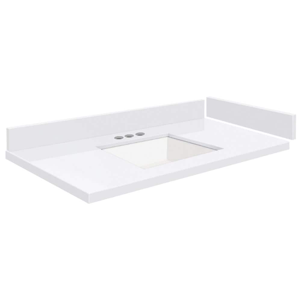 Silestone 34.25 in. W x 22.25 in. D Quartz White Rectangular Single Sink Vanity Top in Miami White price history on PriceWatchPro