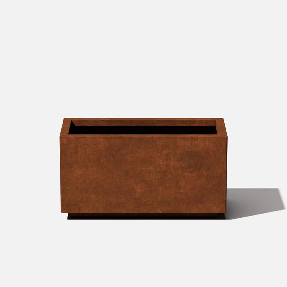 Small Rust Corten Steel Long Box Planter
